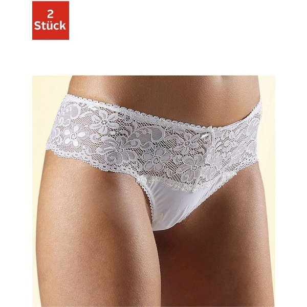 Nuance by Lascana String mit breitem Spitzenband, als Dessous-Set kombinierbar (Packung, 2 Stück) sexy Dessous, sexy Unterwäsche