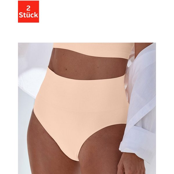 Nuance by Lascana Taillenslip, Bauch-weg-Slip, Shaping Slip (Packung, 2-St) seamless, ohne Nähte, mit leichtem Shaping Effekt