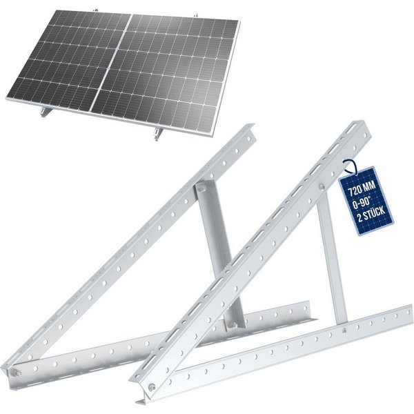 NuaSol Solarmodul-Halterung für Panel Aufständerung 72 cm - 1180 cm Flachdach PV 2er Set