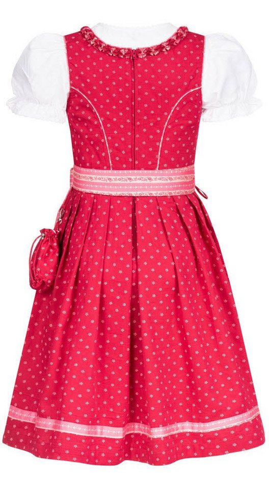 Nübler Dirndl Kinderdirndl Diana in Beere, 3-teiliges Set - Rocklänge knielang (Dirndl Set DIANA, Dirndl Kleid mit Bluse und Schürze) Kinder Tracht im bayerisch – Bild 2 von 5