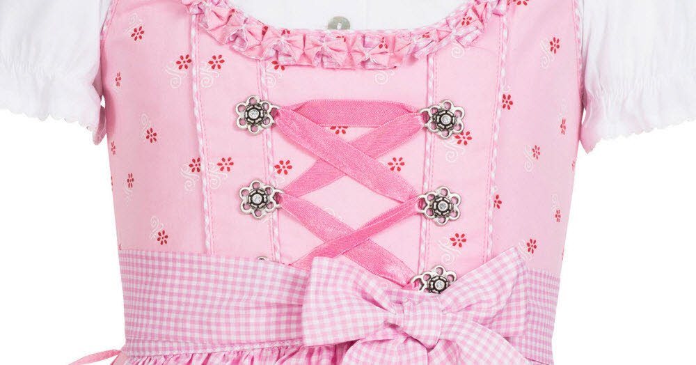 Nübler Dirndl Kinderdirndl Linda in Rosa, 3-teiliges Set - Rocklänge knielang (Dirndl Set LINDA, Dirndl Kleid mit Bluse und Schürze) Kinder Tracht im bayerische – Bild 4 von 5