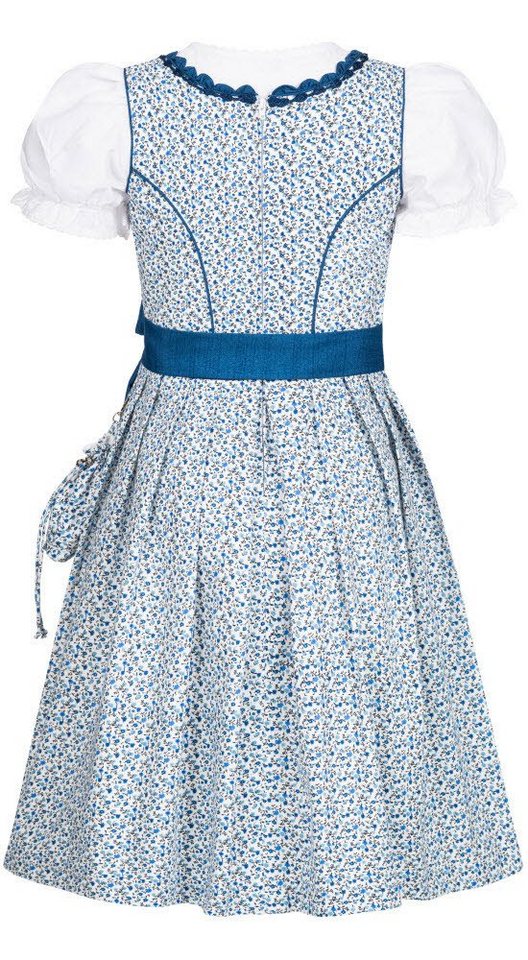 Nübler Dirndl Mädchen Dirndl im traditionellen Stil Kinder Trachten (Dirndl Set DORIS, 3-tlg., Dirndl Kleid mit Bluse und Schürze) Kinder Tracht im bayerischen  – Bild 2 von 5
