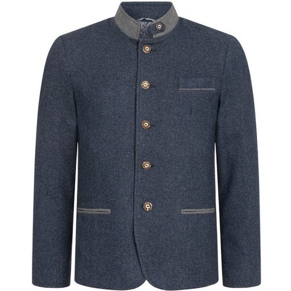 Nübler Trachtenstrickjacke Trachtenstrickjacke Leopold Langarm in Blau, Trachtenmode
