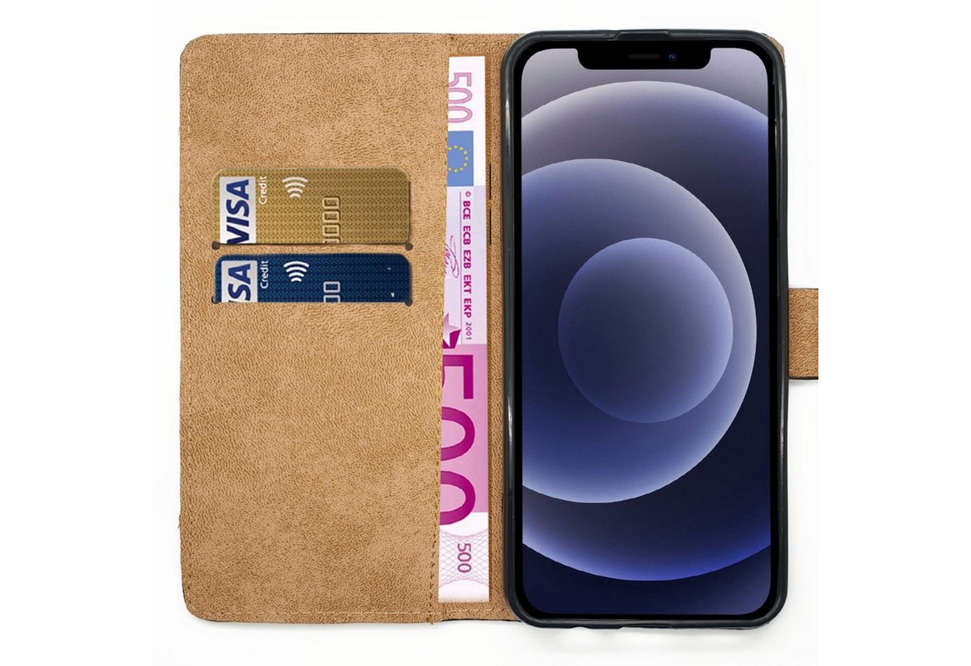 Numerva Handyhülle Bookstyle Etui Handytasche Schutzhülle für Samsung Galaxy S8 / S8 Plus, Klapphülle Flip Cover Schwarz – Bild 2 von 5