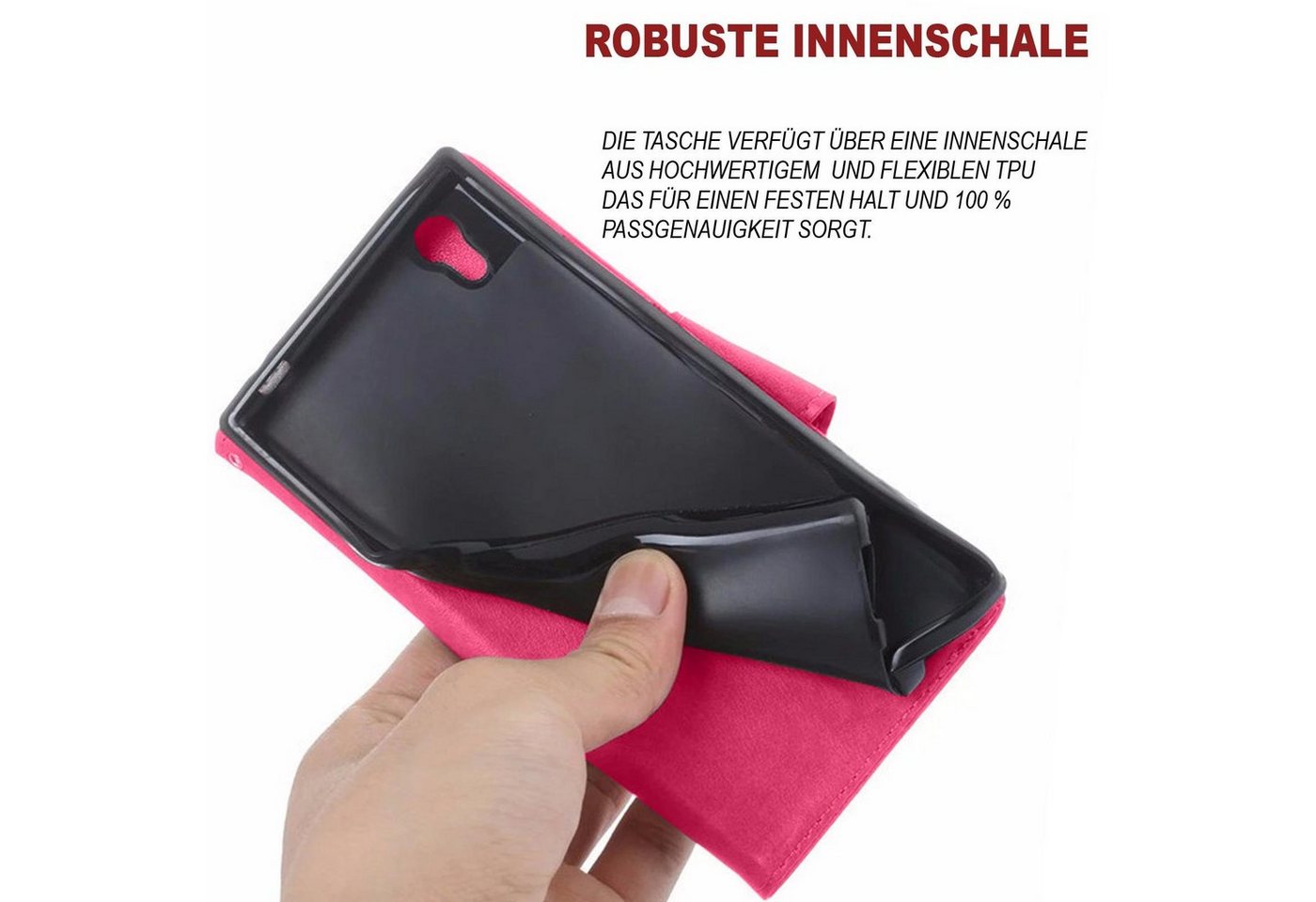 Numerva Handyhülle Bookstyle Flower Handytasche Schutzhülle für Samsung Galaxy A51, Klapphülle Flip Cover mit Blumenmuster – Bild 5 von 5