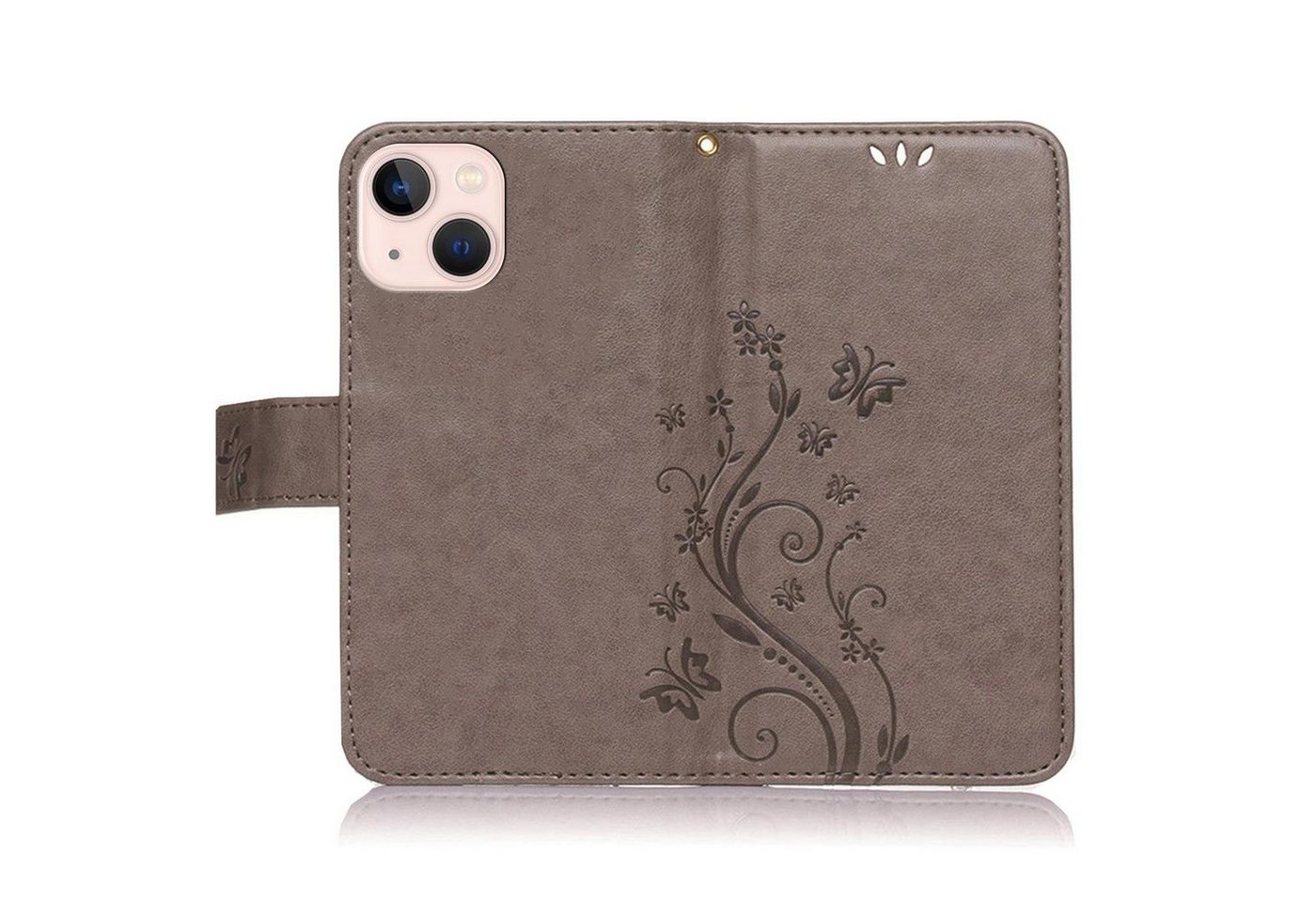Numerva Smartphone-Hülle Handytasche Blumen Muster Hülle für Apple iPhone 13, Schutzhülle, Blumenmuster – Bild 3 von 5