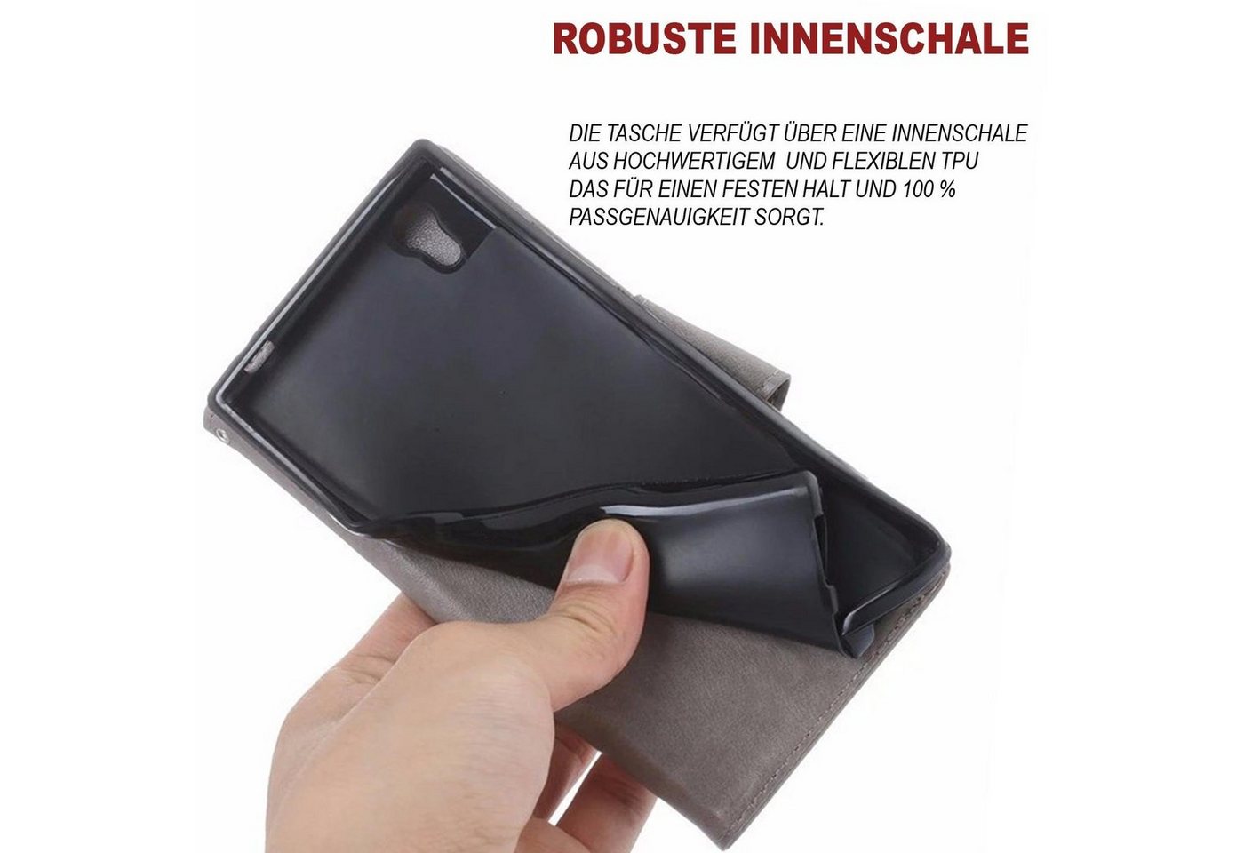 Numerva Smartphone-Hülle Handytasche Blumen Muster Hülle für Apple iPhone 13, Schutzhülle, Blumenmuster – Bild 5 von 5