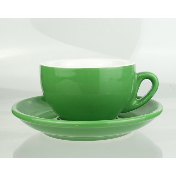 Nuova Point Cappuccinotasse dickwandig, grün, max 200 ml, 2-tlg., Porzellan