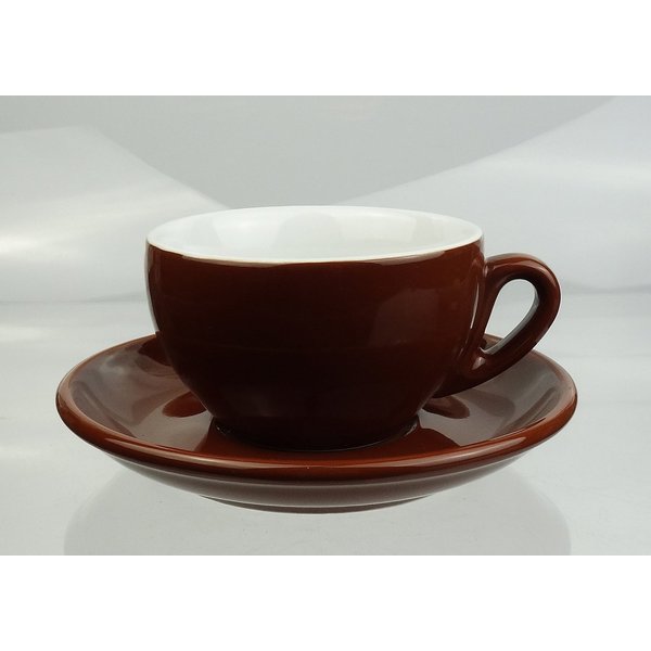 Nuova Point Cappuccinotasse dickwandig, braun, max 200 ml, 2-tlg., Porzellan