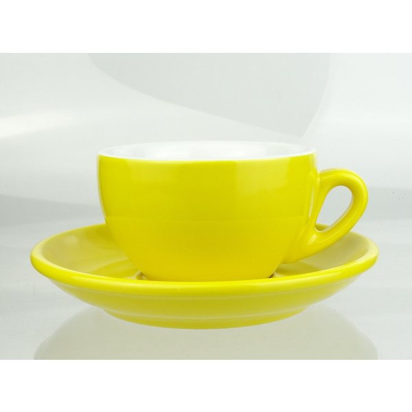 Nuova Point Cappuccinotasse dickwandig, gelb, max 200 ml, 2-tlg., Porzellan