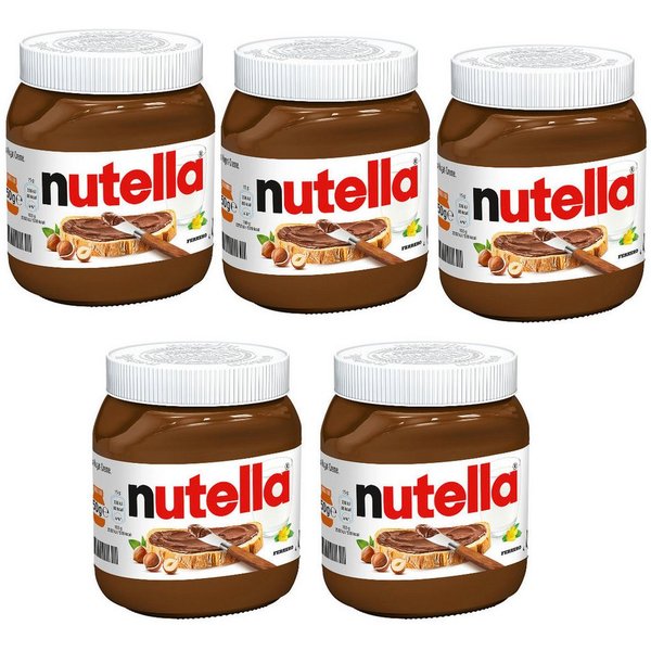 nutella Schokoaufstrich, Nutella Haselnuss Nougat Creme nussig schokoladig 450g 5er Pack