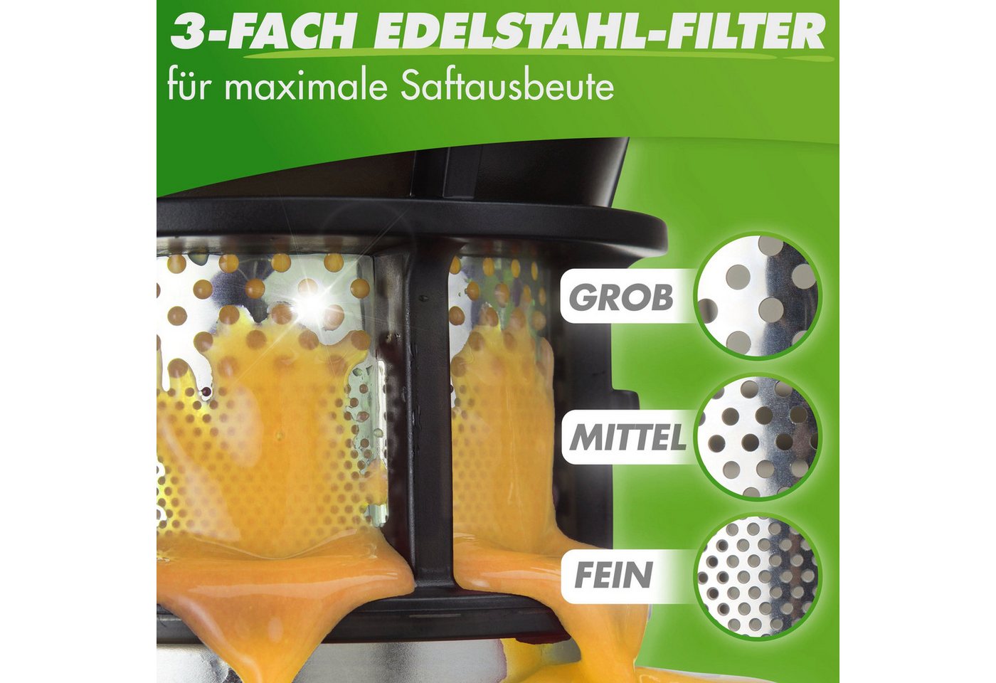 Nutrilovers Slow Juicer NUTRI-PRESS MAX Entsafter Slow Juicer Ganze Früchte entsaften, 200 W, XXL-Einfüllschacht für ganze Früchte ohne Vorschneiden – Bild 4 von 5