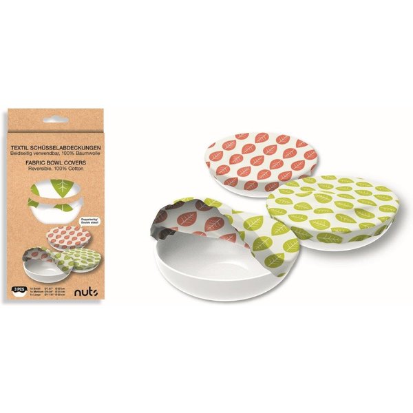 Nuts Schutzhaube textile Schüsselabdeckung,(Set, 3-tlg) Waschbar und plastikfrei