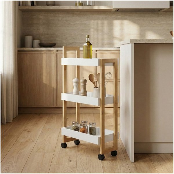NUXIO Badregal Schmaler Rollregal ASEM, 80 cm