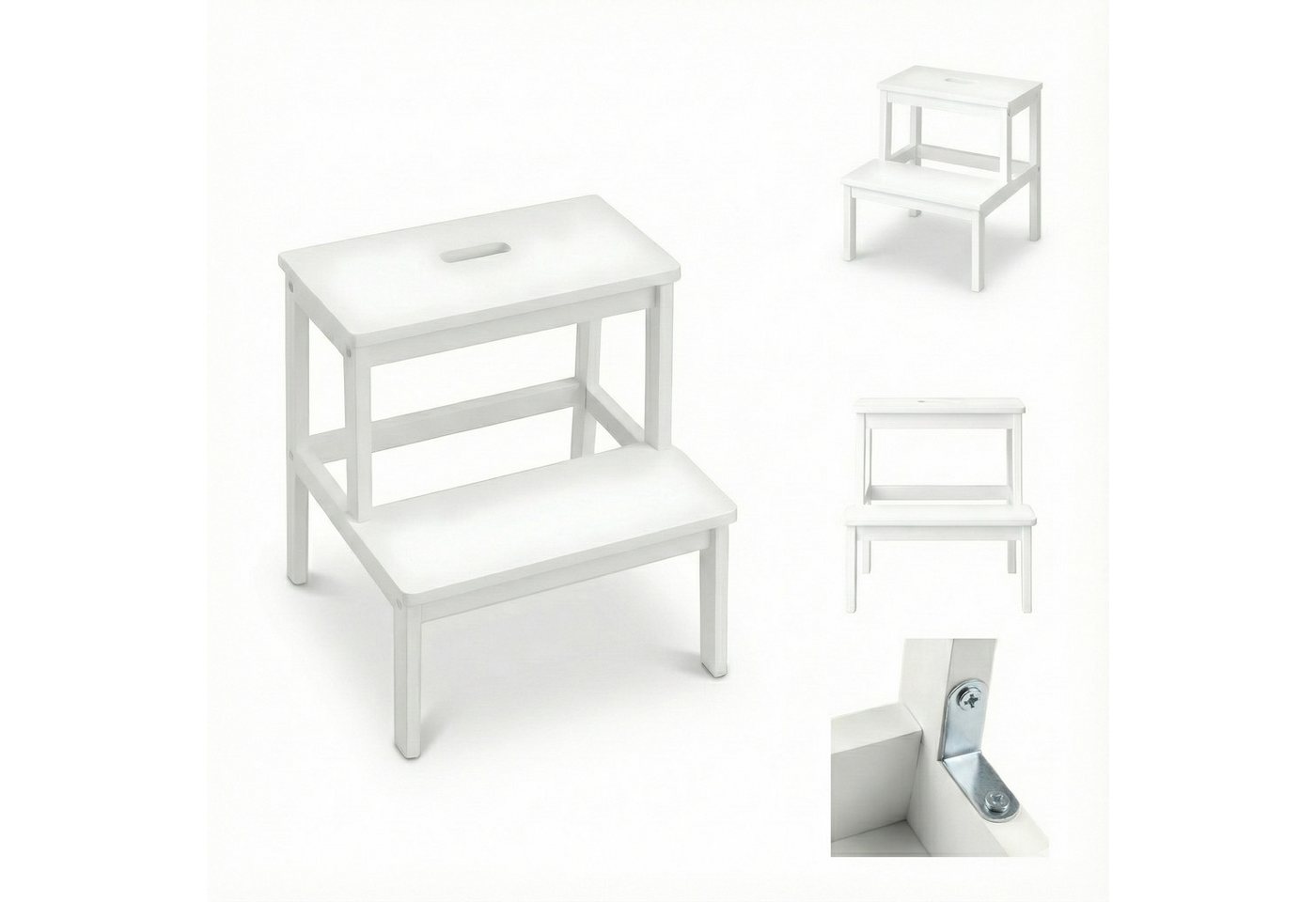 NUXIO Sitzhocker Bambus-Hocker mit Stufe KROK, Höhe 46 cm – Bild 3 von 5