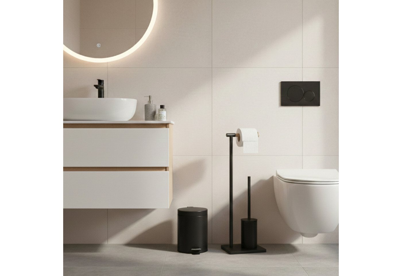 NUXIO WC-Garnitur WC-Garnitur mit Bambus-Toilettenpapierhalter ISME, 66 cm – Bild 2 von 5