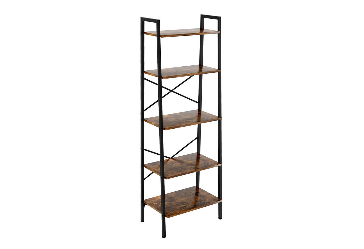 Oak&Tea Bücherregal Regal 5 Ebenen, Leiterregal 172 cm, Offenes Standregal – Bild 5 von 5