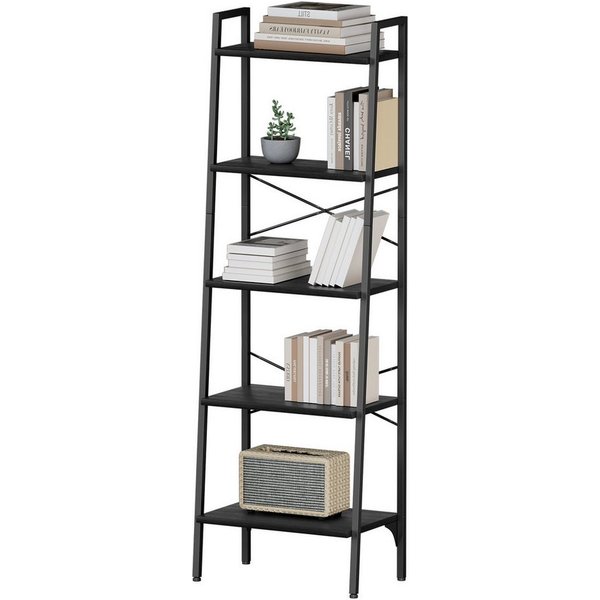 Oak&Tea Bücherregal Regal 5 Ebenen, Leiterregal 172 cm, Offenes Standregal