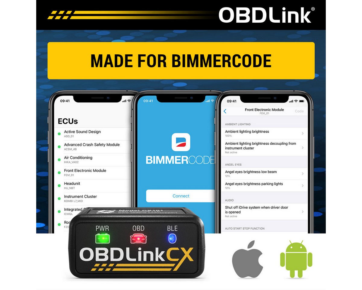 OBDLink OBD2-Diagnosegerät OBDLINK CX Bluetooth OBD2 Scanner 431101, OBD Solutions, BimmerCode - – Bild 2 von 5