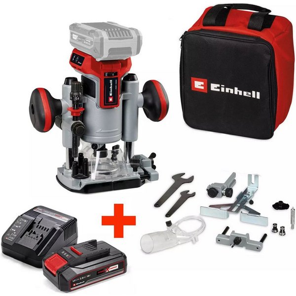 Einhell Oberfräse Einhell Akku-Oberfräse TP-RO 18 Set Li BL + 2,5 Ah Akku Starterkit, (Set)