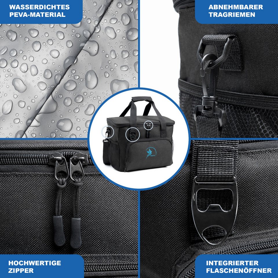 Obics Thermobehälter, (2-teilig), 20 Liter Kühltasche mit Kühlakku und integriertem Flaschenöffner – Bild 2 von 5