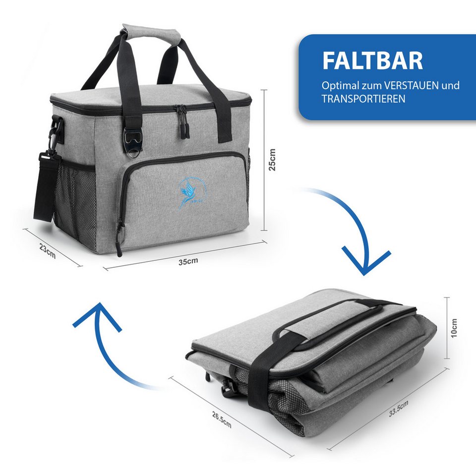 Obics Thermobehälter, (2-teilig), 20 Liter Kühltasche mit Kühlakku und integriertem Flaschenöffner – Bild 4 von 5