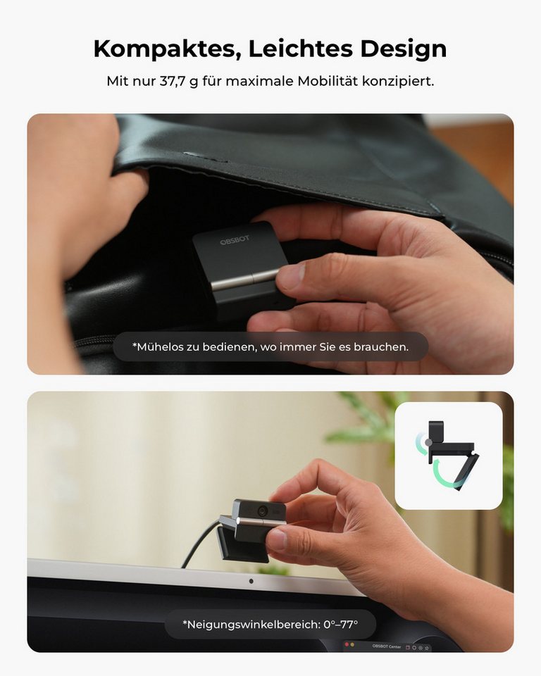 OBSBOT Meet Flip Webcam (4K Ultra HD, kabelgebunden) – Bild 3 von 5