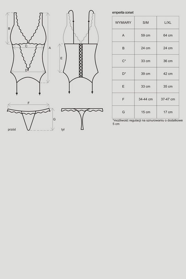 Obsessive Corsage Corsage Emperita schwarz transparent mit String Strapshemd (Set) – Bild 3 von 3