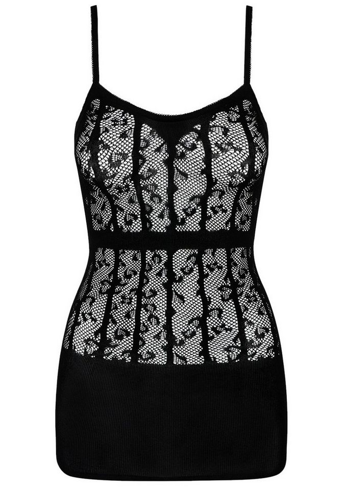 Obsessive Minikleid Minikleid mit Spitze gestreift - schwarz (1-tlg) transparent – Bild 3 von 5