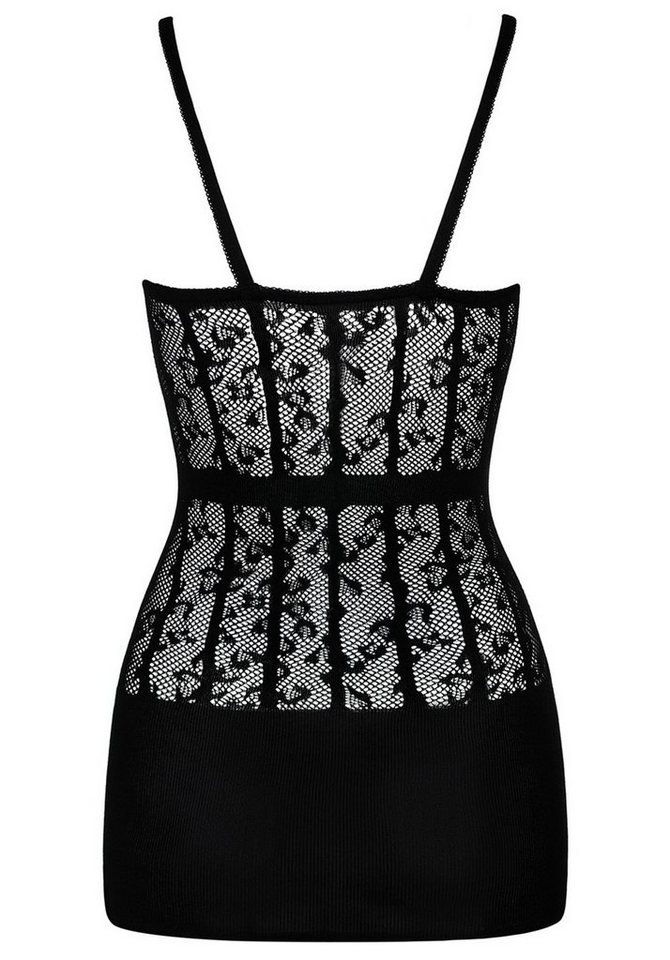 Obsessive Minikleid Minikleid mit Spitze gestreift - schwarz (1-tlg) transparent – Bild 4 von 5