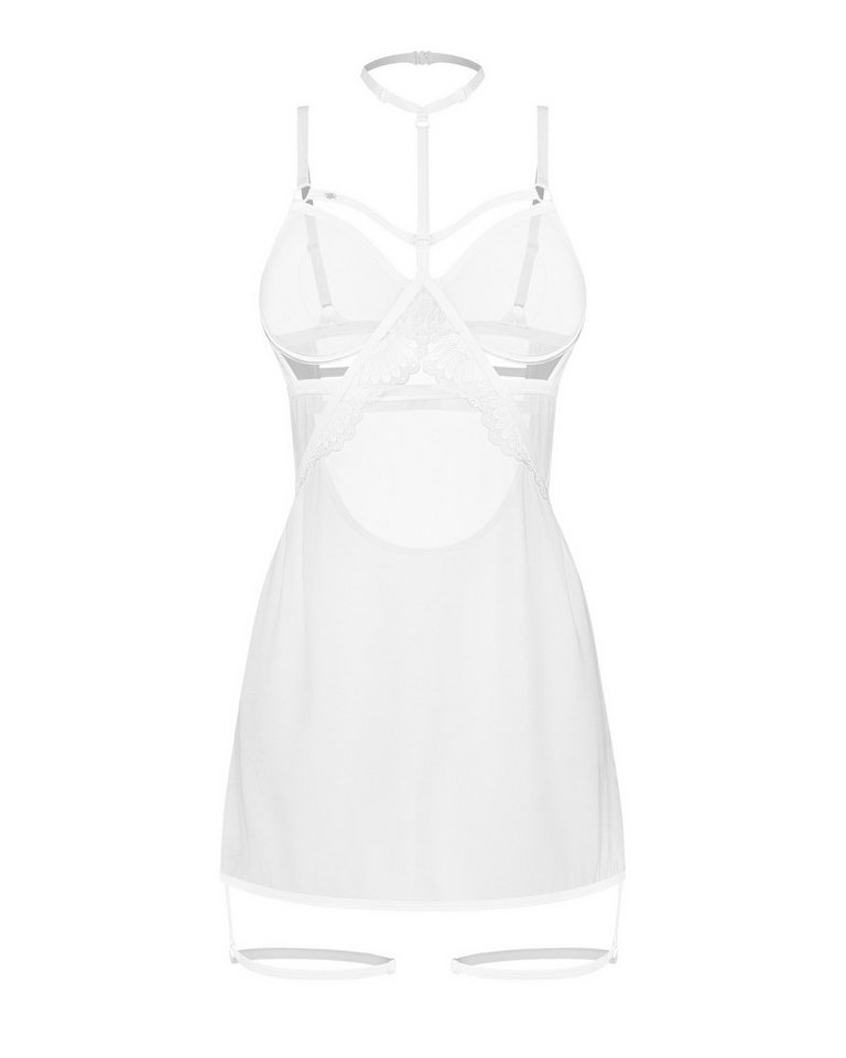 Obsessive Negligé Arrowel transparentes Negligé mit Strumpfbändern - weiß (1-tlg) weiche Cups mit Bügeln – Bild 3 von 5