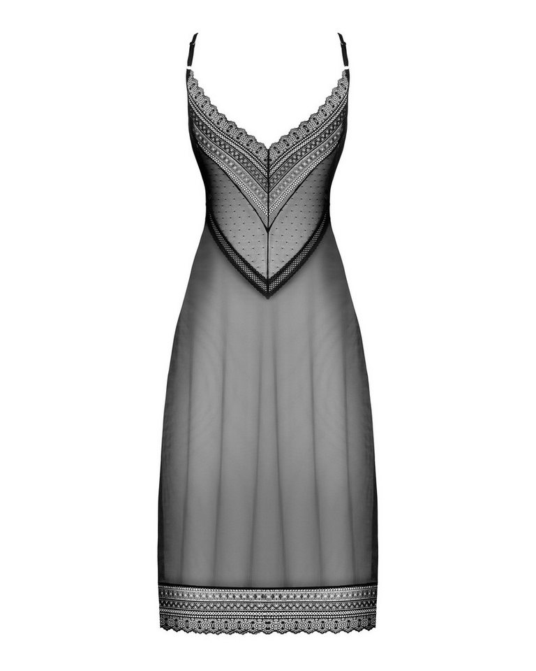 Obsessive Netzkleid Negligee in schwarz transparent mit Spitze – Bild 3 von 5