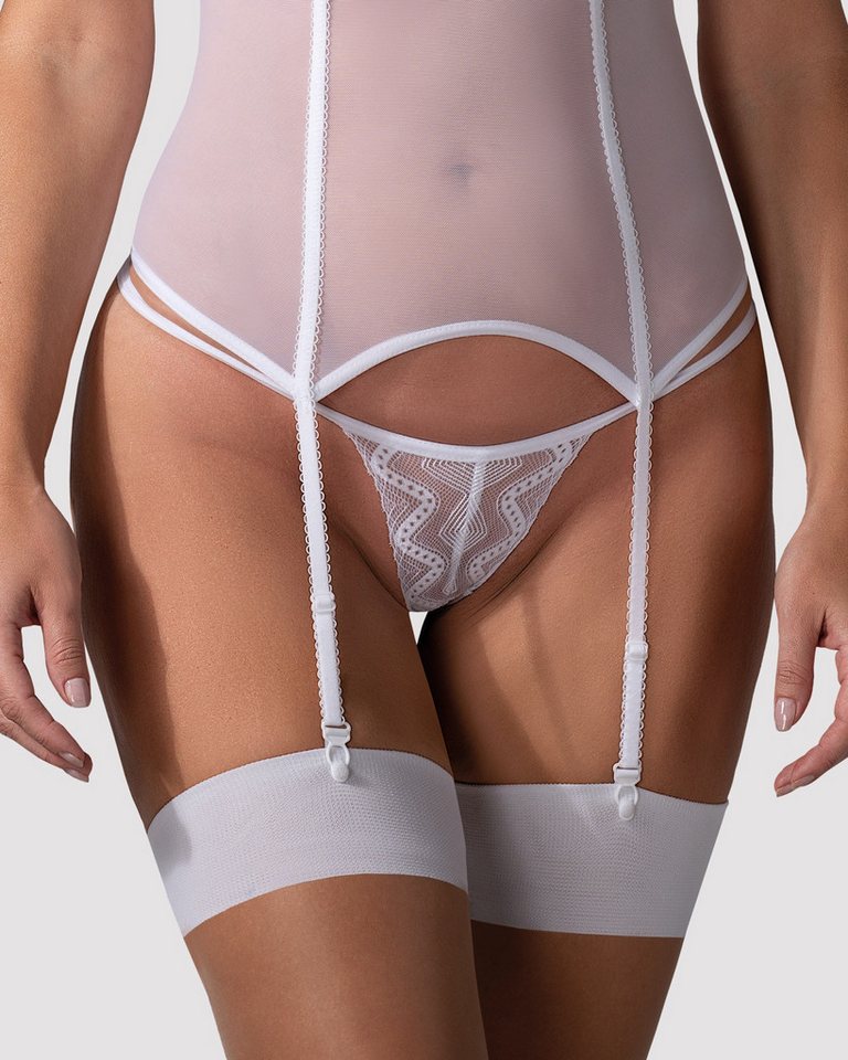 Obsessive Set: Bügelloser BH Alissium Strapshemd und String - weiß (2-tlg) Weich & elastisch für hohen Tragekomfort – Bild 5 von 5