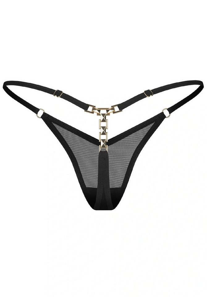 Obsessive String Lopelly transparenter String mit goldenem Element auf der Rückseite - (1-St) glatte Vorderseite aus halbtransparentem Stoff – Bild 4 von 4
