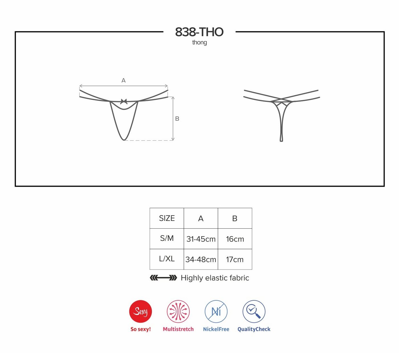 Obsessive String String rot mit Schmuck Thong Slip Dessous Spitze (einzel, 1-St) – Bild 5 von 5