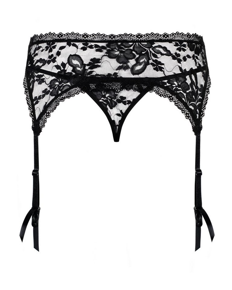 Obsessive String String und Strumpfgürtel aus Spitze - schwarz (2-St) transparente Spitze – Bild 4 von 4