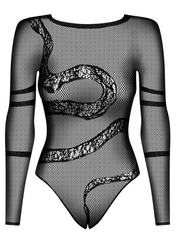 Obsessive Stringbody Netz-Body mit Schlangenmuster - schwarz (1-tlg) aus elastischem Netz-Stoff – Bild 3 von 4