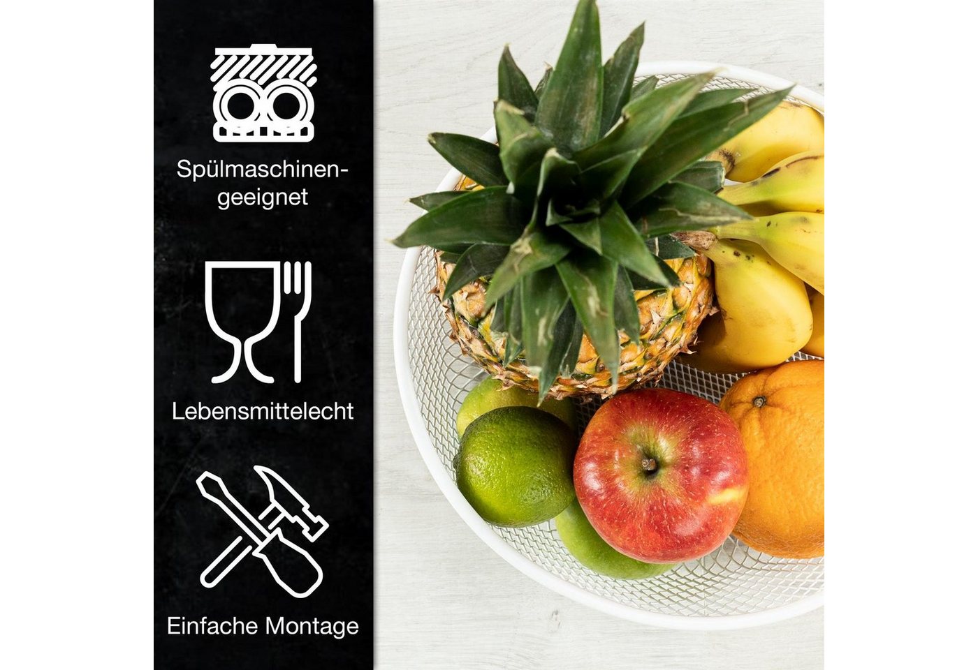 Moritz & Moritz Obstschale Moritz & Moritz Obstkorb rund Netz weiß – Bild 3 von 5
