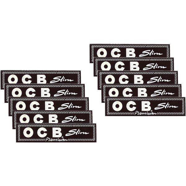OCB Feinpapier 10 x 32 premium slim Zigarettenpapier Long Papers Blättchen, inkl. 1x Transporthülle (Jointhülle)