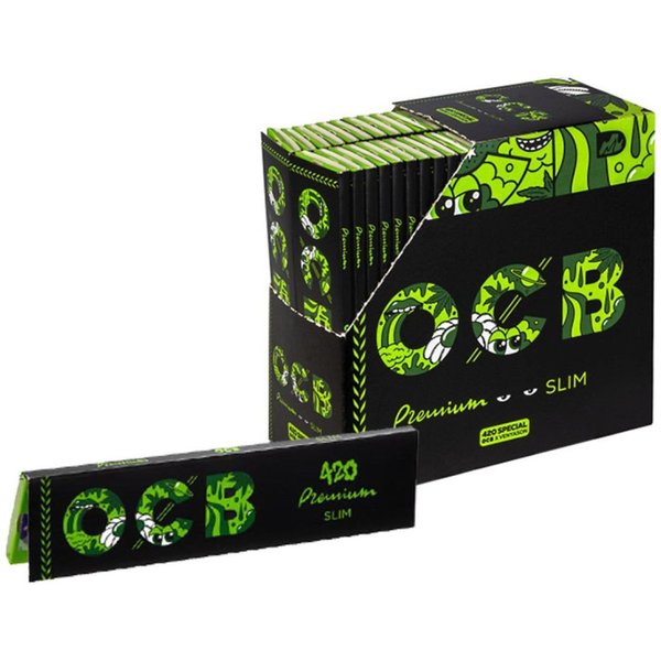 OCB Feinpapier Premium "420 Special Edition" Long Slim Papier 50 Hefte je 32 Blatt, inkl. 1x Transporthülle gratis dazu