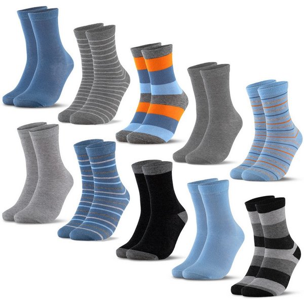 OCCULTO Basicsocken Jungen & Mädchen Bunte Socken 10er Pack (Modell: Estilo) (10-Paar)