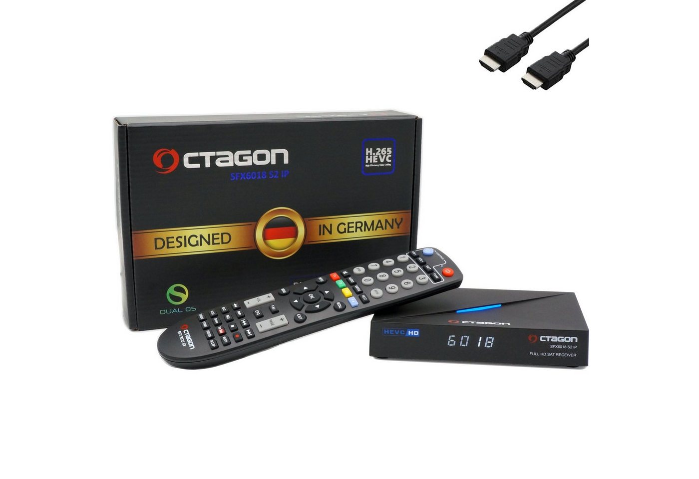 OCTAGON SFX6018 S2+IP - H.265 HEVC 1x DVB-S2 HD E2 Linux Smart Sat Receiver SAT-Receiver – Bild 2 von 5