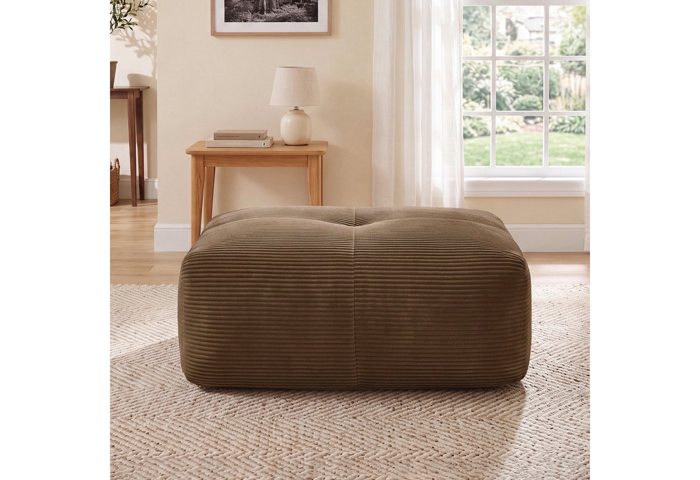 Odikalo 3-Sitzer Ecksofa modular kombinierbar Polstersofa, Modulares Ecksofa ohne Montage, ergonomisch und haustierfreundlich, aus Cordstoff mit extra-breiten A – Bild 2 von 5
