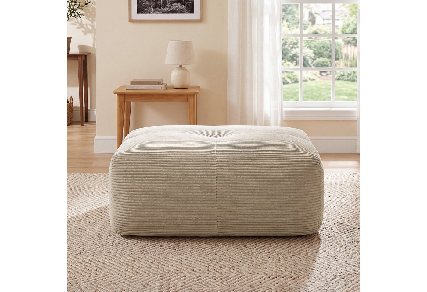 Odikalo 3-Sitzer Ecksofa modular kombinierbar Polstersofa, Modulares Ecksofa ohne Montage, ergonomisch und haustierfreundlich, aus Cordstoff mit extra-breiten A – Bild 2 von 5
