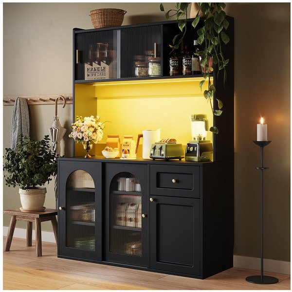 Odikalo Küchenbuffet Küchenschrank Anrichte Hochschrank Buffetschrank Vitrine Sideboard