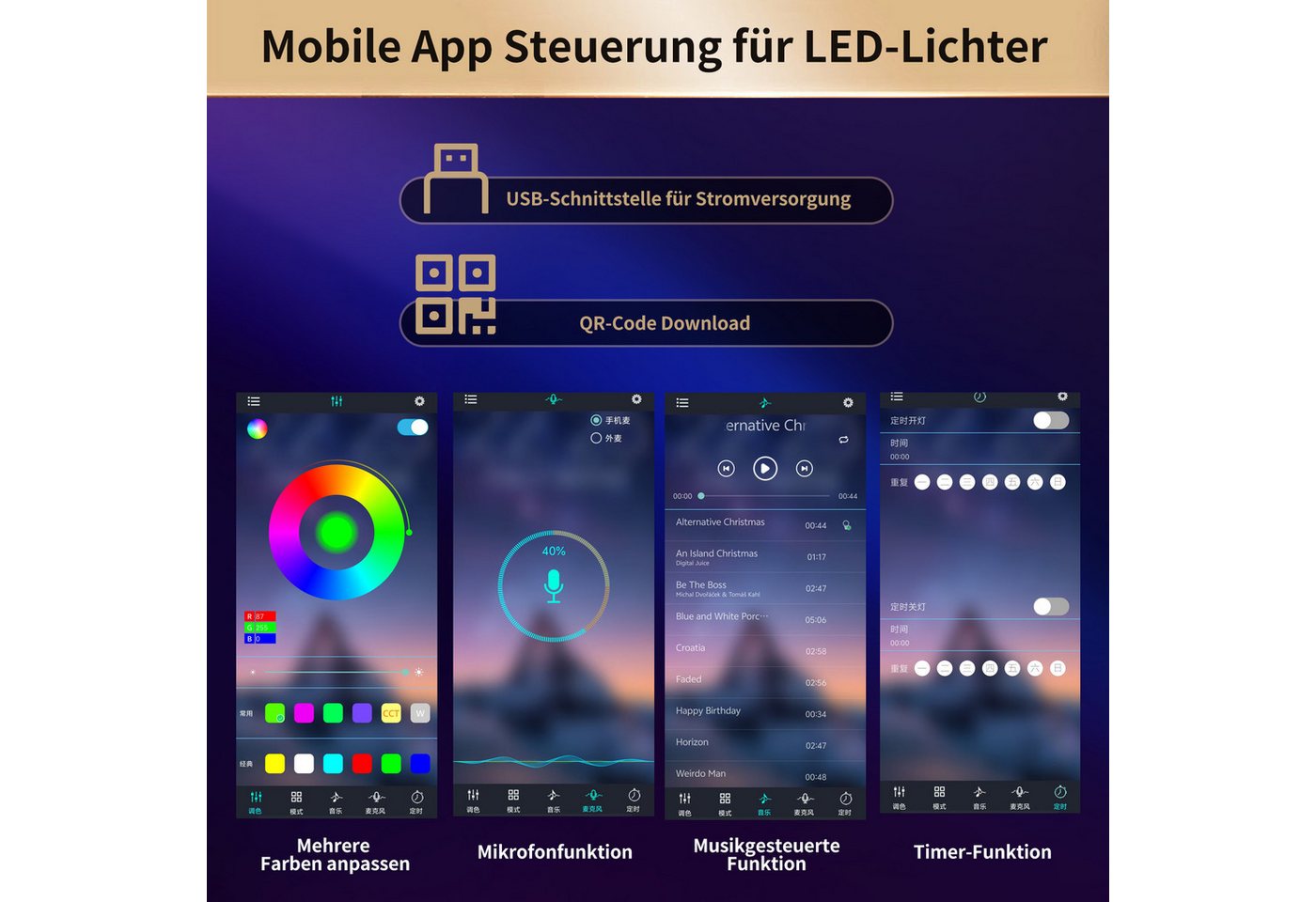 Odikalo Kücheninsel Esstisch Bartisch Stehtisch mit LED & 360° Drehfunktion, (Ausziehbarer Längenverstellbar 120-180 Moderner Kücheninsel Tisch mit Stauraum für – Bild 5 von 5