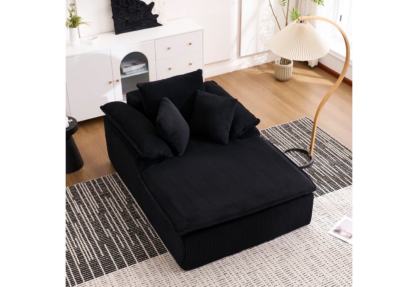 Odikalo Loungesofa Schlafsofa Relaxsofa Freizeitsofa Polstermöbel mehrfarbig, Ein 122 cm hohes, rahmenloses Relaxsofa im Indoor-Stil. Es bietet hohen Lesekomfor – Bild 2 von 5