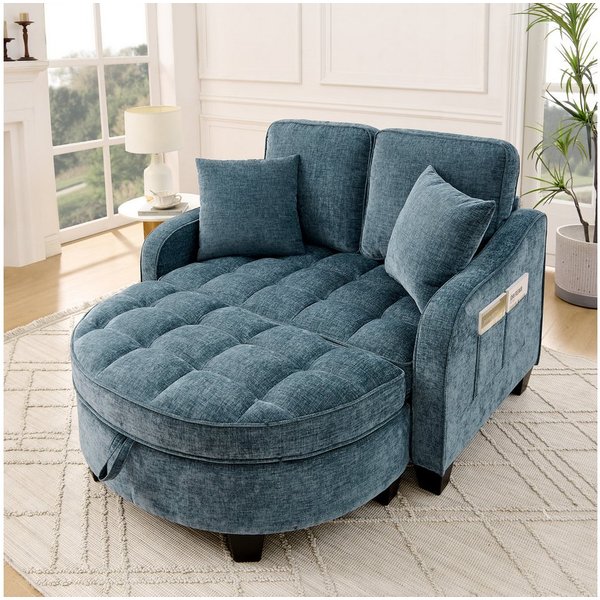 Odikalo Schlafsofa Multifunktionales Platzsparend 3-in-1 Sofa-Bett Aufbewahrungs-Hocker, mit Schlaffunktion und Stauraum, 3-in-1-Sofa mit Liegefunktion
