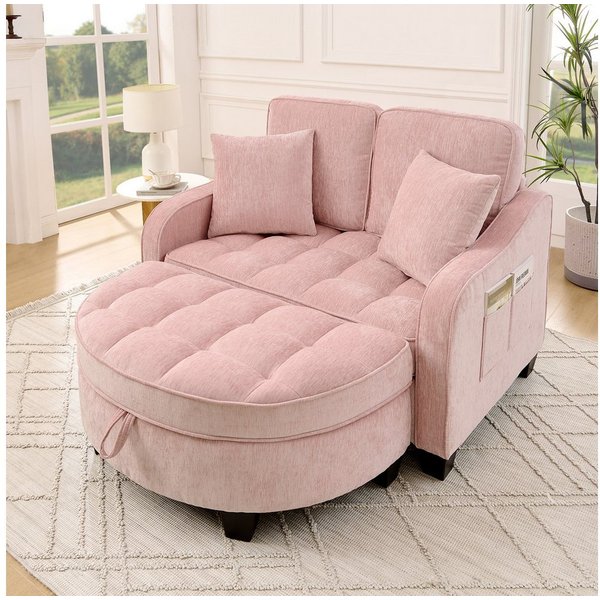 Odikalo Schlafsofa Multifunktionales Platzsparend 3-in-1 Sofa-Bett Aufbewahrungs-Hocker, mit Schlaffunktion und Stauraum, 3-in-1-Sofa mit Liegefunktion