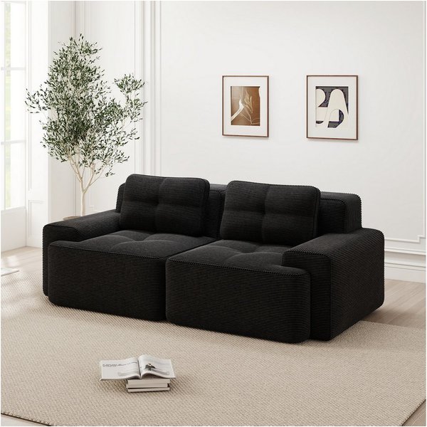 Odikalo Sofa Boneless Modulares Sofa kombinierbar Polstersofa Schlafsofa, Boneless Modular Sofa, modernes Sofa für Wohnzimmer mit Tiefsitz, bequemes Corduroy-Cl